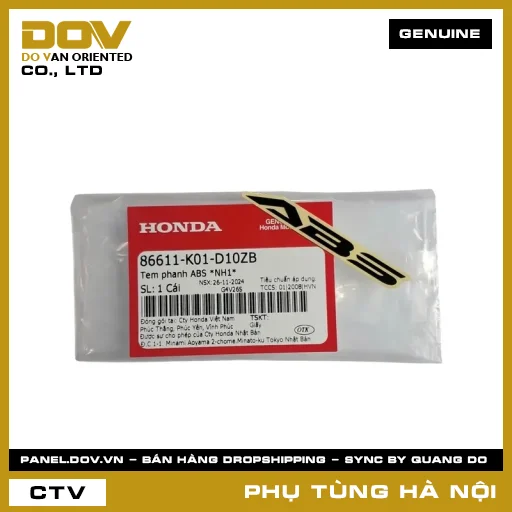 MÃ PHỤ TÙNG : 86611K01D10ZB TEM PHANH ABS *NH1* — 86611K01D10ZB