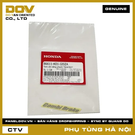 MÃ PHỤ TÙNG : 86611K01J20ZA TEM CÂN BẰNG PHANH *NHA76M* — 86611K01J20ZA