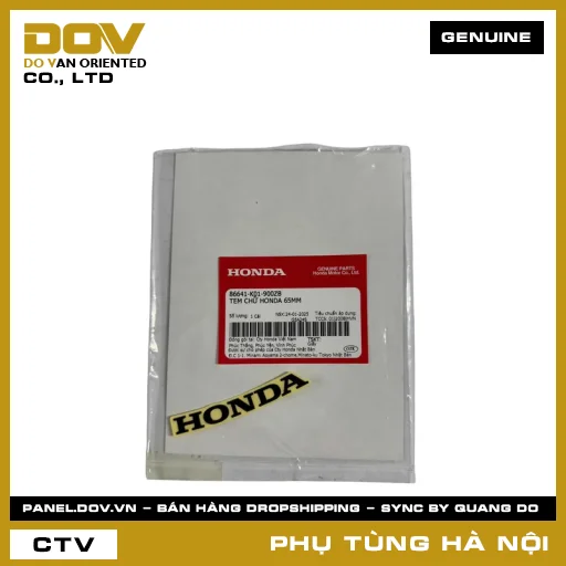 MÃ PHỤ TÙNG : 86641K01900ZB TEM CHỮ HONDA 65MM — 86641K01900ZB