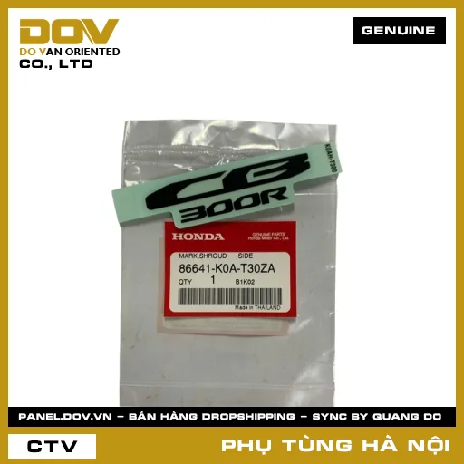 MÃ PHỤ TÙNG : 86641K0AT30ZA TEM TẤM ỐP BÌNH XĂNG — 86641K0AT30ZA