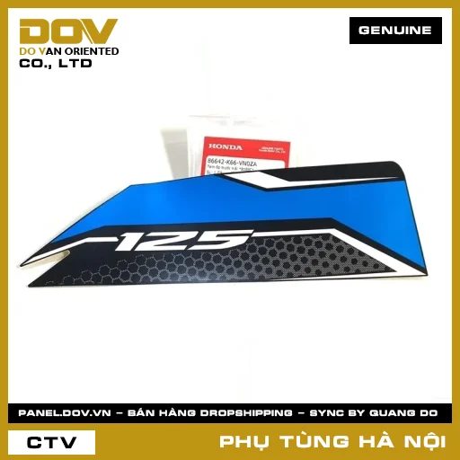 MÃ PHỤ TÙNG : 86642K66VN0ZA TEM ỐP TRƯỚC TRÁI *B189C* — 86642K66VN0ZA