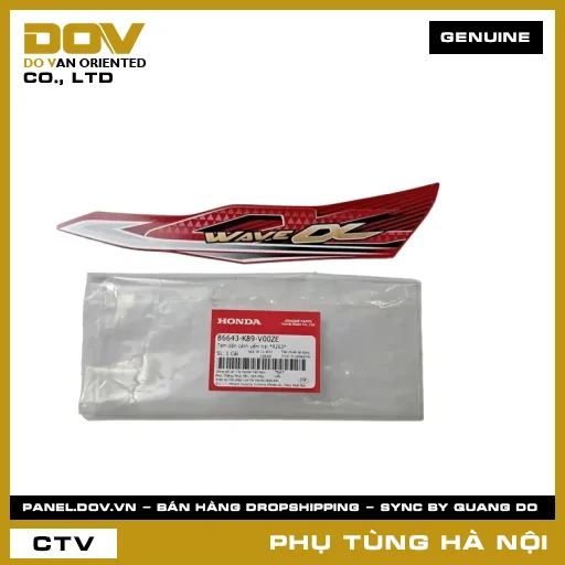 MÃ PHỤ TÙNG : 86643K89V00ZE TEM DÁN CÁNH YẾM TRÁI *R263* — 86643K89V00ZE