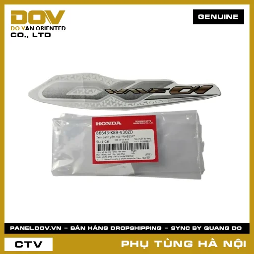 MÃ PHỤ TÙNG : 86643K89V30ZD TEM CÁNH YẾM TRÁI *NHB55P* — 86643K89V30ZD