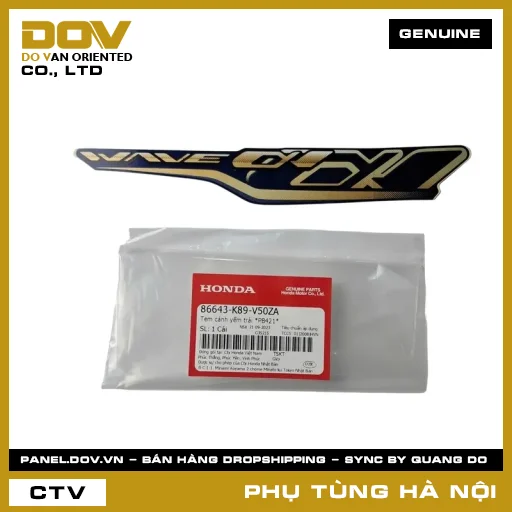 MÃ PHỤ TÙNG : 86643K89V50ZA TEM CÁNH YẾM TRÁI *PB421* — 86643K89V50ZA