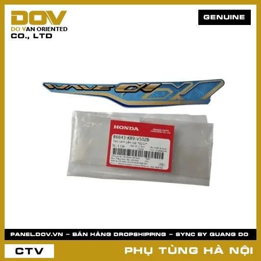 MÃ PHỤ TÙNG : 86643K89V50ZB TEM CÁNH YẾM TRÁI *B203* — 86643K89V50ZB