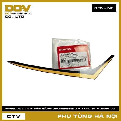 MÃ PHỤ TÙNG : 86643K89V60ZA TEM A CÁNH YẾM TRÁI *R263* — 86643K89V60ZA
