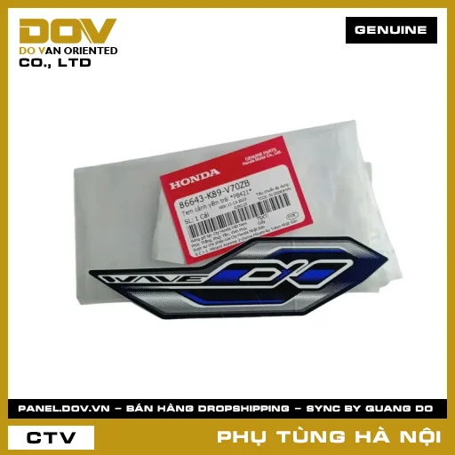 MÃ PHỤ TÙNG : 86643K89V70ZB TEM CÁNH YẾM TRÁI *PB421* — 86643K89V70ZB