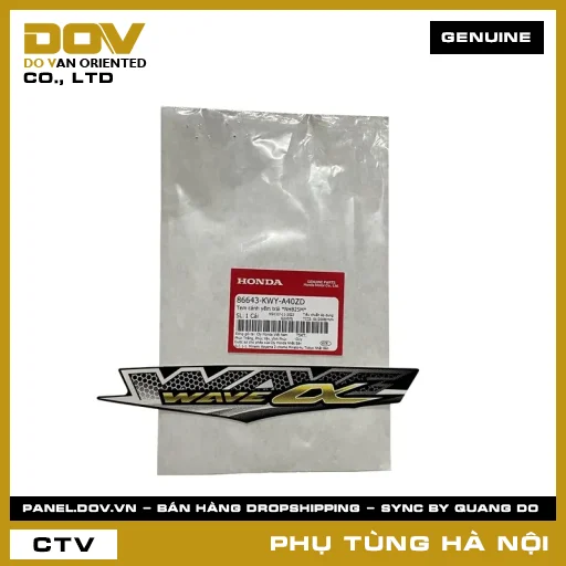 MÃ PHỤ TÙNG : 86643KWYA40ZD TEM CÁNH YẾM TRÁI *NHB25M* — 86643KWYA40ZD