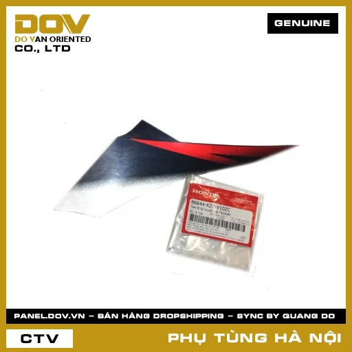 MÃ PHỤ TÙNG : 86644K27V10ZC TEM B ỐP TRƯỚC TRÁI *R340B* — 86644K27V10ZC