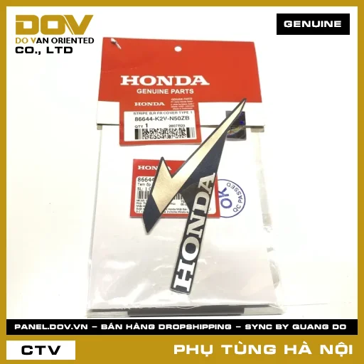 MÃ PHỤ TÙNG : 86644K2VN50ZB TEM ỐP TRƯỚC PHẢI B *TYPE1* — 86644K2VN50ZB