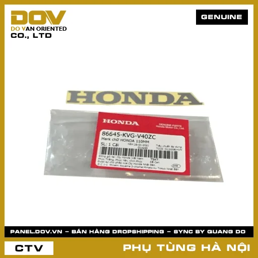MÃ PHỤ TÙNG : 86645KVGV40ZC MARK CHỮ HONDA 110MM — 86645KVGV40ZC