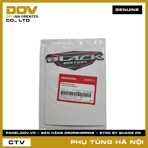 MÃ PHỤ TÙNG : 86646K27630ZA TEM CHỮ ỐP TRƯỚC — 86646K27630ZA