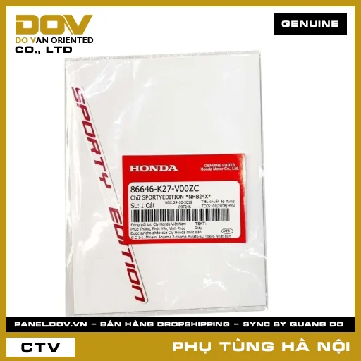 MÃ PHỤ TÙNG : 86646K27V00ZC CHỮ SPORTYEDITION *NHB24X* — 86646K27V00ZC