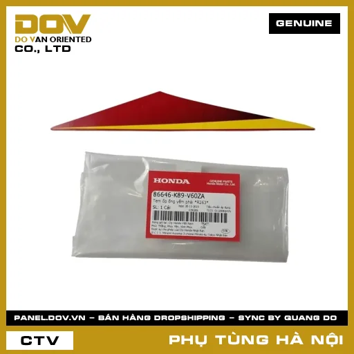MÃ PHỤ TÙNG : 86646K89V60ZA TEM ỐP ỐNG YẾM PHẢI *R263* — 86646K89V60ZA