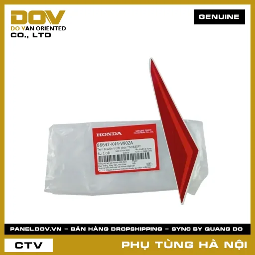MÃ PHỤ TÙNG : 86647K44V90ZA TEM B SƯỜN TRƯỚC PHẢI *NHB35P* — 86647K44V90ZA
