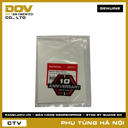 MÃ PHỤ TÙNG : 86647K66VG0ZA TEM A ỐP ỐNG YẾM TRÁI *NHA76M* — 86647K66VG0ZA