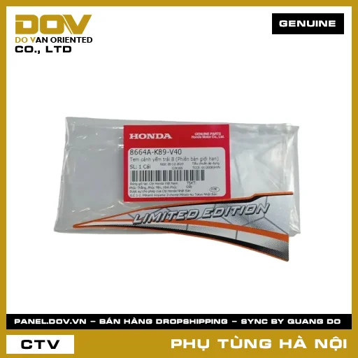 MÃ PHỤ TÙNG : 8664AK89V40 TEM CÁNH YẾM TRÁI B (PHIÊN BẢN GIỚI HẠN) — 8664AK89V40