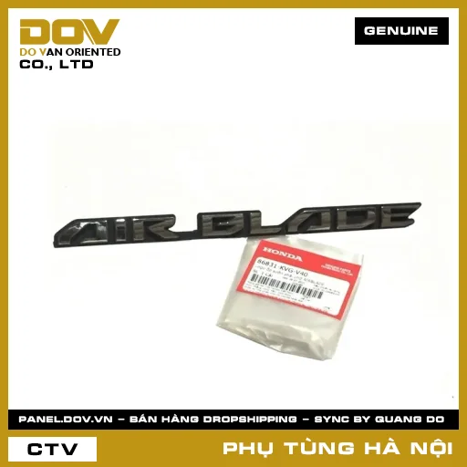 MÃ PHỤ TÙNG : 86831KVGV40 LOGO ỐP SƯỜN PHẢI CHỮ AIRBLADE — 86831KVGV40