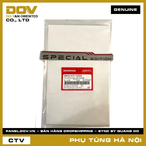 MÃ PHỤ TÙNG : 86832K2TV20ZA TEM CHỮ ỐP SƯỜN PHẢI *NHB18* — 86832K2TV20ZA