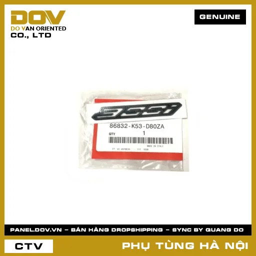 MÃ PHỤ TÙNG : 86832K53D80ZA BIỂU TƯỢNG 300I *NH312* — 86832K53D80ZA