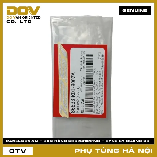 MÃ PHỤ TÙNG : 86833K01900ZA MARK CHỮ (125 FI) — 86833K01900ZA