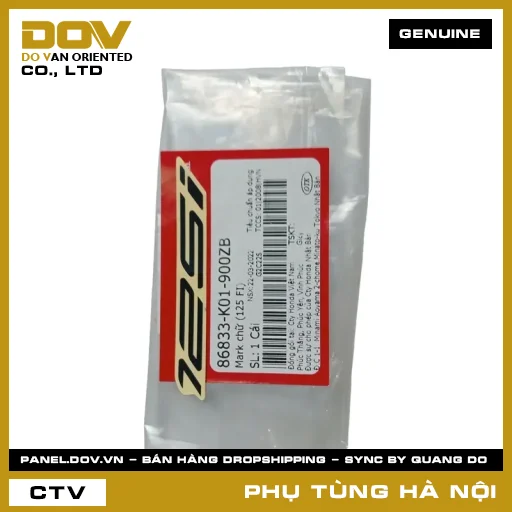 MÃ PHỤ TÙNG : 86833K01900ZB MARK CHỮ (125 FI) — 86833K01900ZB
