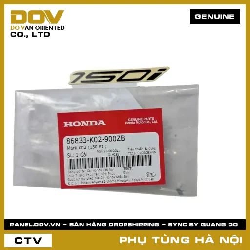 MÃ PHỤ TÙNG : 86833K02900ZB MARK CHỮ (150 FI) — 86833K02900ZB