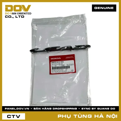 MÃ PHỤ TÙNG : 86833K12900 TEM CHỮ ỐP SƯỜN TRÁI — 86833K12900