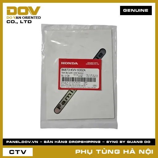 MÃ PHỤ TÙNG : 86873KVV930ZA TEM ỐP SƯỜN (CHỮ FAMILY) — 86873KVV930ZA