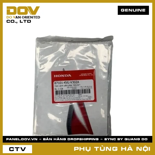 MÃ PHỤ TÙNG : 87101KVLV30ZA TEM CÁNH YẾM PHẢI *R313C* — 87101KVLV30ZA