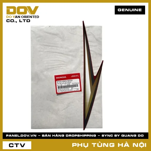 MÃ PHỤ TÙNG : 87101KWWB20ZA TEM ỐP TRƯỚC PHẢI *R313C* — 87101KWWB20ZA