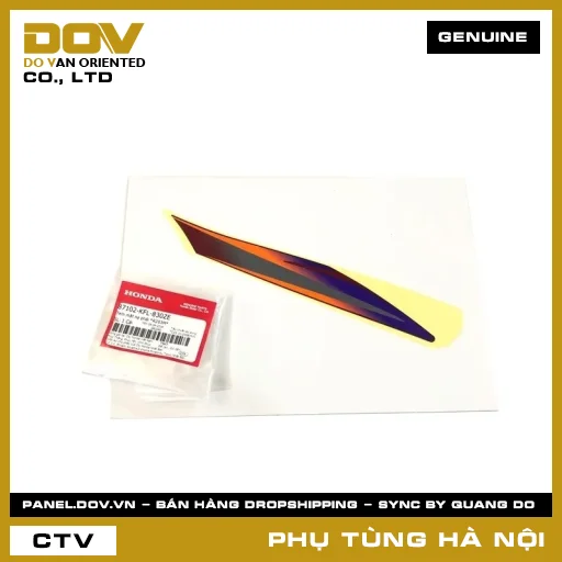 MÃ PHỤ TÙNG : 87102KFL830ZE TEM MẶT NẠ PHẢI *R203M* — 87102KFL830ZE