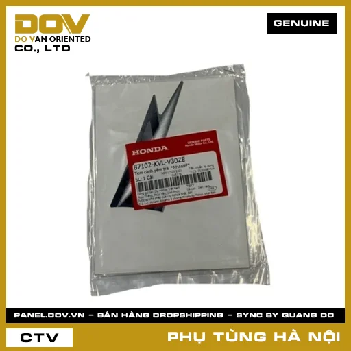 MÃ PHỤ TÙNG : 87102KVLV30ZE TEM CÁNH YẾM TRÁI *NHA69P* — 87102KVLV30ZE