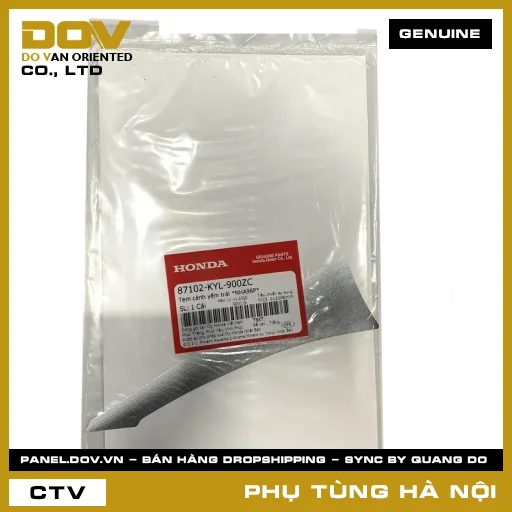 MÃ PHỤ TÙNG : 87102KYL900ZC TEM CÁNH YẾM TRÁI *NHA96P* — 87102KYL900ZC