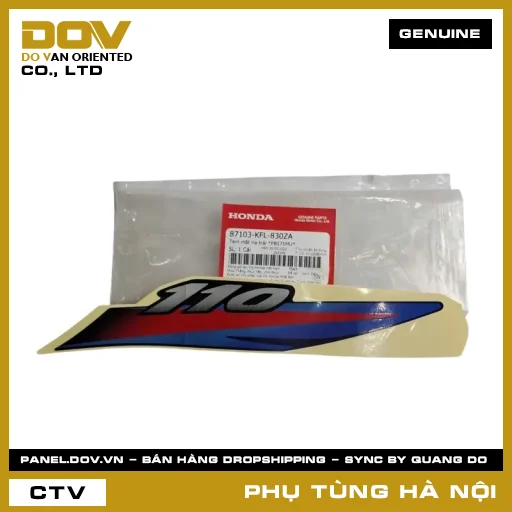 MÃ PHỤ TÙNG : 87103KFL830ZA TEM MẶT NẠ TRÁI *PB171MU* — 87103KFL830ZA
