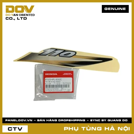 MÃ PHỤ TÙNG : 87103KFL830ZC TEM MẶT NẠ TRÁI *YR183* — 87103KFL830ZC