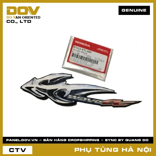 MÃ PHỤ TÙNG : 87103KTL680 TEM CÁNH YẾM TRÁI — 87103KTL680