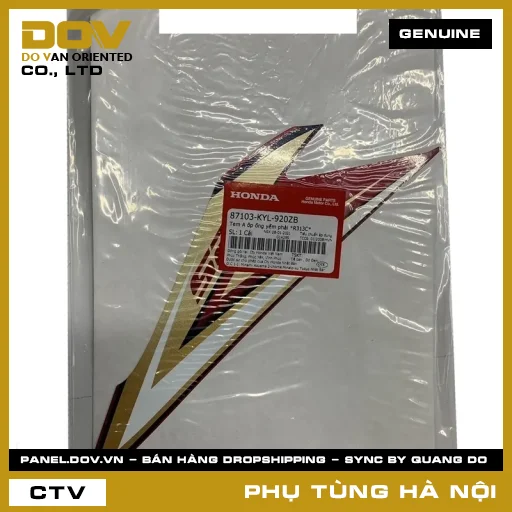 MÃ PHỤ TÙNG : 87103KYL920ZB TEM A ỐP ỐNG YẾM PHẢI *R313C* — 87103KYL920ZB