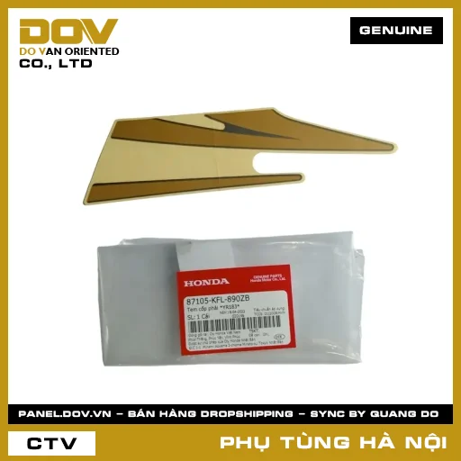 MÃ PHỤ TÙNG : 87105KFL890ZB TEM CỐP PHẢI *YR183* — 87105KFL890ZB