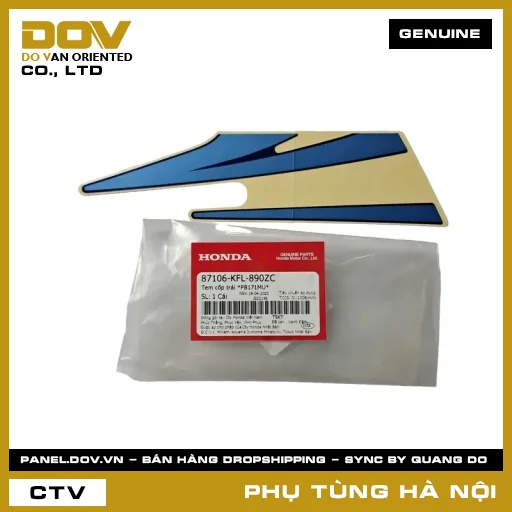 MÃ PHỤ TÙNG : 87106KFL890ZC TEM CỐP TRÁI *PB171MU* — 87106KFL890ZC