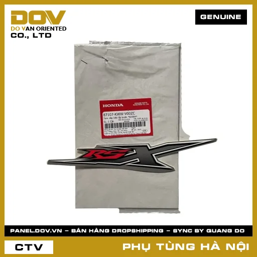 MÃ PHỤ TÙNG : 87107KWWV00ZC TEM NẮP TRÊN ỐP TRƯỚC *B206M* — 87107KWWV00ZC