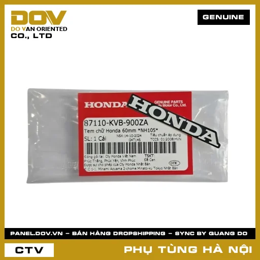 MÃ PHỤ TÙNG : 87110KVB900ZA TEM CHỮ HONDA 60MM *NH105* — 87110KVB900ZA