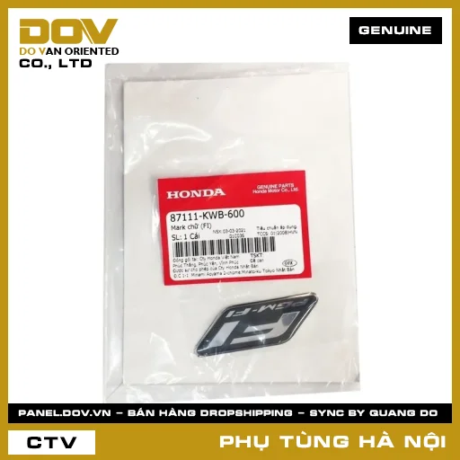 MÃ PHỤ TÙNG : 87111KWB600 MARK CHỮ (FI) — 87111KWB600