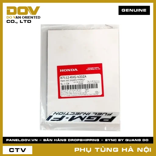 MÃ PHỤ TÙNG : 87112KVGV20ZA MARK CHỮ (PGMFI) *NH411* — 87112KVGV20ZA