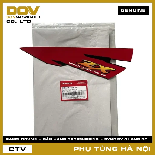 MÃ PHỤ TÙNG : 87113KTL780ZB TEM A CÁNH YẾM TRÁI *R263* — 87113KTL780ZB