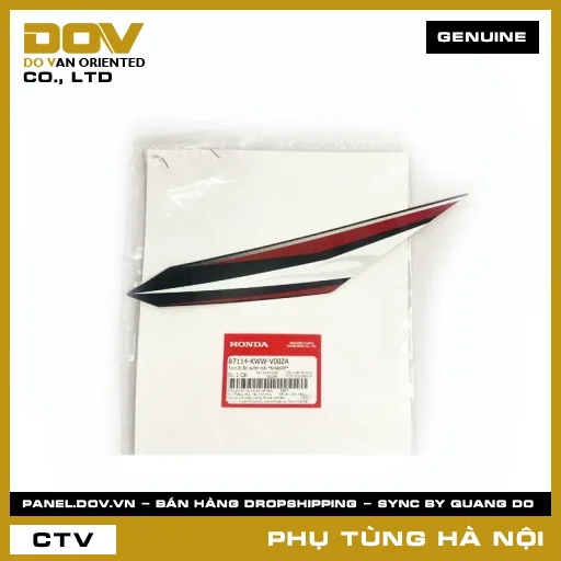 MÃ PHỤ TÙNG : 87114KWWV00ZA TEM B ỐP SƯỜN TRÁI *NHA69P* — 87114KWWV00ZA