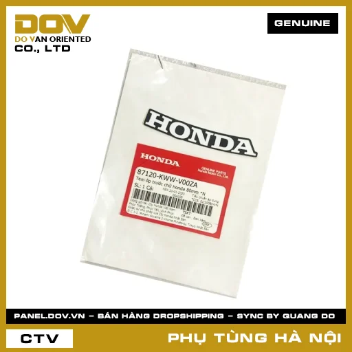 MÃ PHỤ TÙNG : 87120KWWV00ZA TEM ỐP TRƯỚC CHỮ HONDA 80MM *N — 87120KWWV00ZA