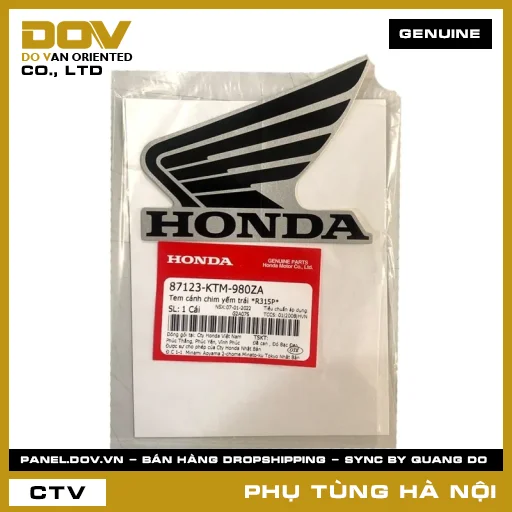 MÃ PHỤ TÙNG : 87123KTM980ZA TEM CÁNH CHIM YẾM TRÁI *R315P* — 87123KTM980ZA