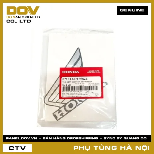 MÃ PHỤ TÙNG : 87123KTM980ZB TEM CÁNH CHIM YẾM TRÁI *NH193P — 87123KTM980ZB