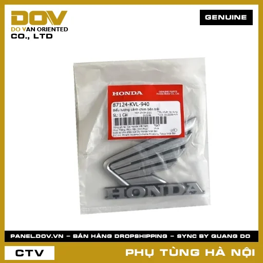 MÃ PHỤ TÙNG : 87124KVL940 BIỂU TƯỢNG CÁNH CHIM BÊN TRÁI — 87124KVL940